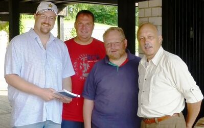 Thomas Raithel, 1.Bürgermeister Matthias Döhla, MdL Klaus Adelt, 1.Vorsitzender Horst Börder